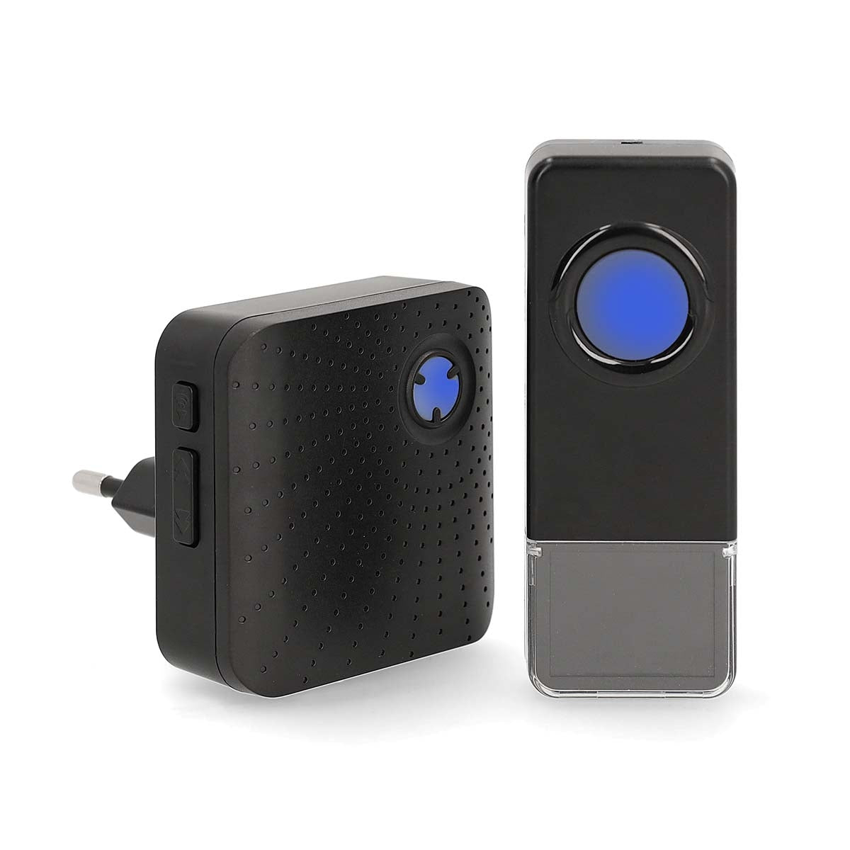 Wireless Doorbell Set | Mains Powered | 100 - 240 V AC 50/60 Hz | 1x 23A 12V | Volume: 110 dB | Signal range: 150 m | IP55 | Adjustable volume | 58 Melodies | 1 Receiver | Black