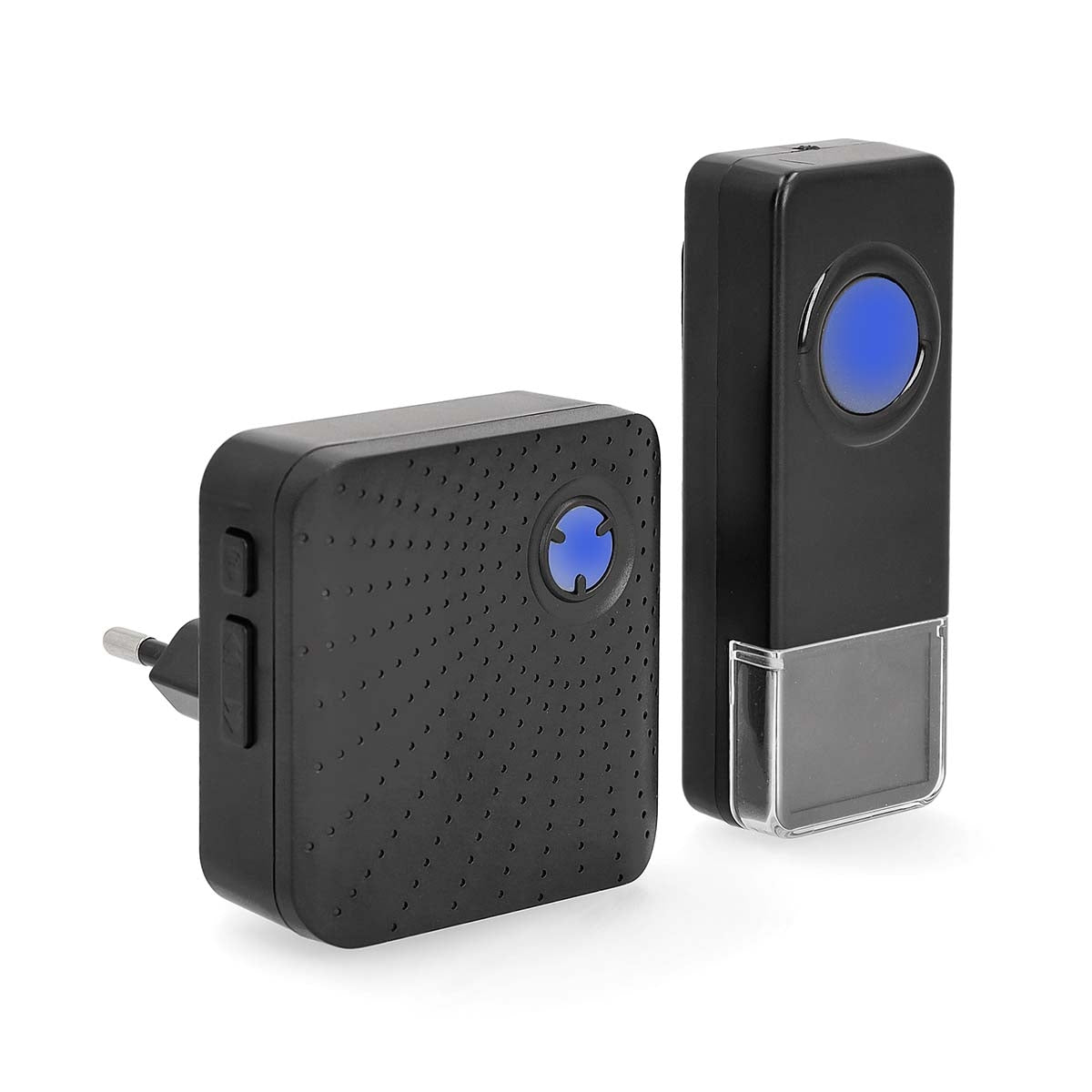 Wireless Doorbell Set | Mains Powered | 100 - 240 V AC 50/60 Hz | 1x 23A 12V | Volume: 110 dB | Signal range: 150 m | IP55 | Adjustable volume | 58 Melodies | 1 Receiver | Black