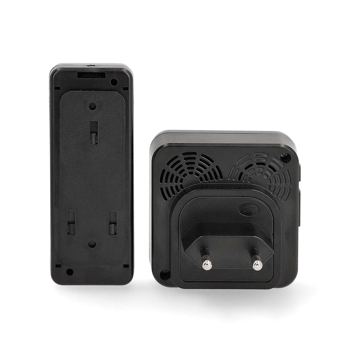 Wireless Doorbell Set | Mains Powered | 100 - 240 V AC 50/60 Hz | 1x 23A 12V | Volume: 110 dB | Signal range: 150 m | IP55 | Adjustable volume | 58 Melodies | 2 Receivers | Black