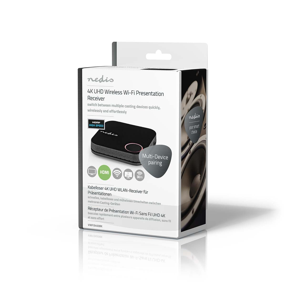 Wireless HDMI™ Receiver | Wi-Fi | 2400 MHz | 30.0 m (line of sight) | 4K@60Hz | 0.04 Gbps | PVC | Black
