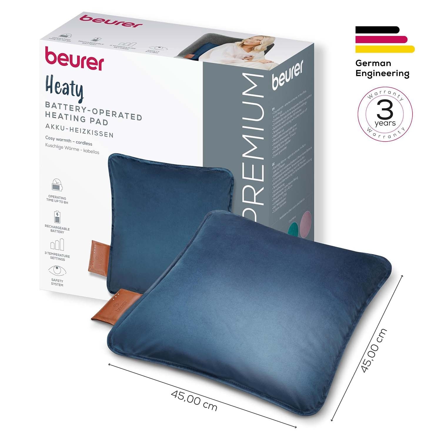 Wireless Heating Pad – Obsidian Blue, Comfort Design