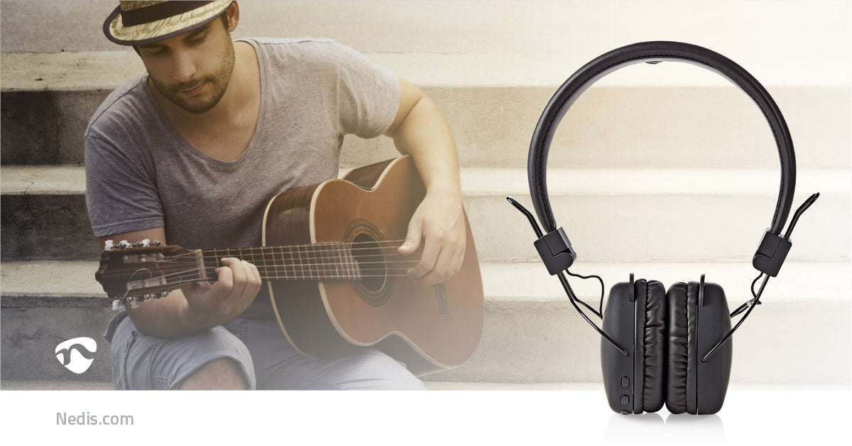 Wireless On-Ear Headphones | Maximum battery life: 15 hours | Built-in microphone | Press Control | Support for voice control | Volume Control | Black