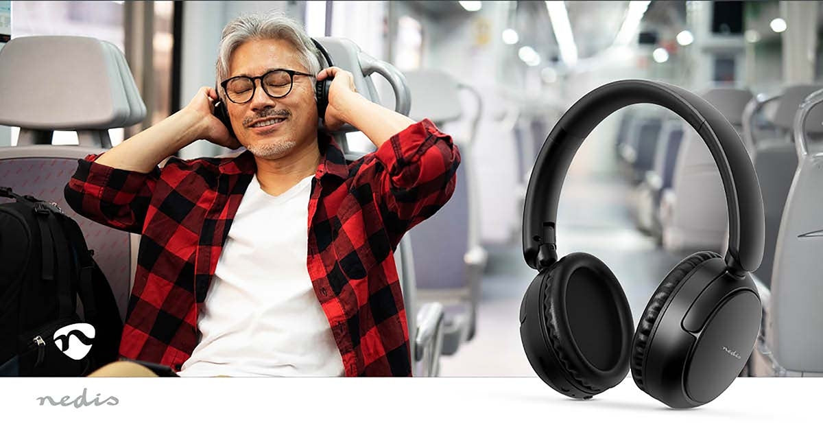 Wireless Over-Ear Headphones | Maximum battery play time: 12 hrs | Built-in microphone | Press Control | Voice control support | Volume control | Black