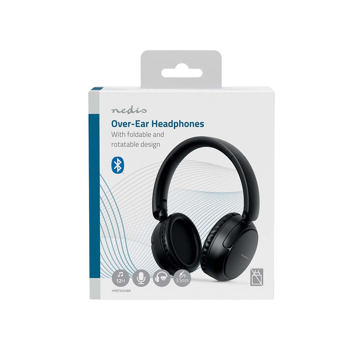 Wireless Over-Ear Headphones | Maximum battery play time: 12 hrs | Built-in microphone | Press Control | Voice control support | Volume control | Black