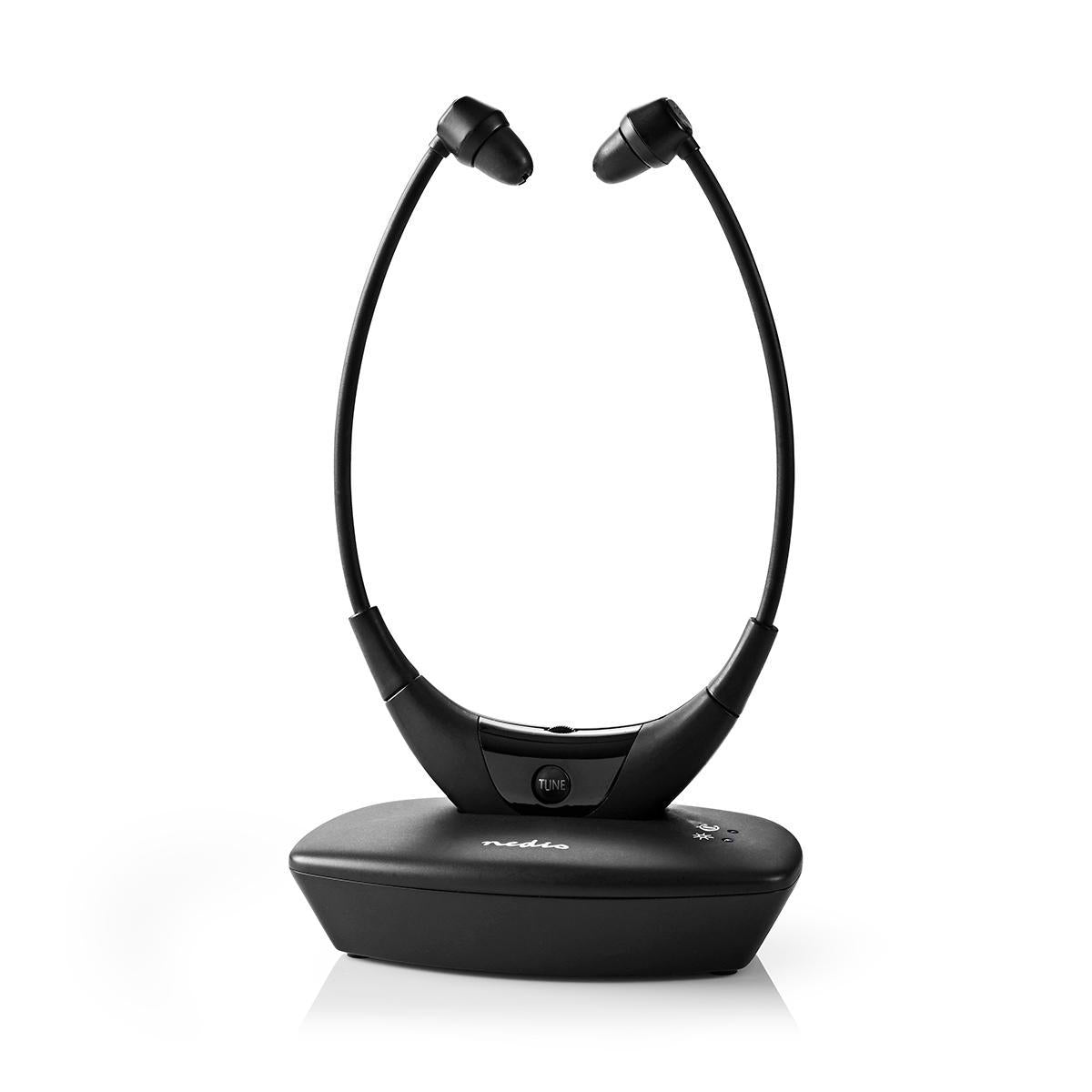 Wireless TV Headphones | RF | In-Ear | Maximum battery life: 4.5 hours | 35 m| Digital Audio | Battery dock | Balance control | Black