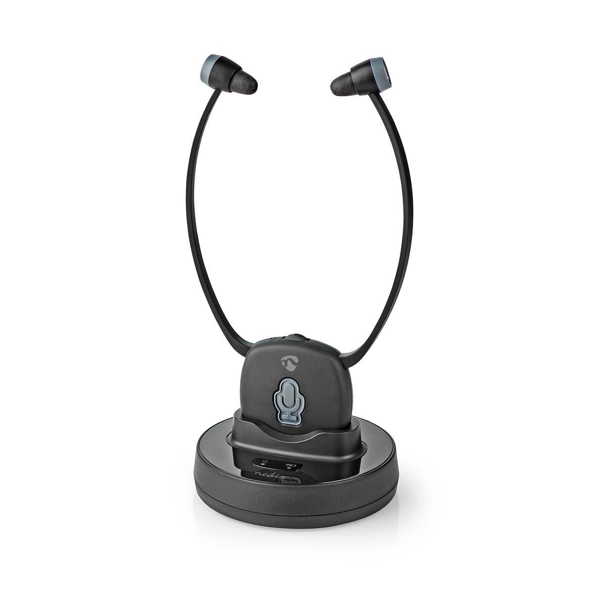 Wireless TV Headphones | RF | In-Ear | Maximum battery play time: 7 hrs | 25 m | Digital Audio | Charging dock | Balance control | Hearing impaired support | Black