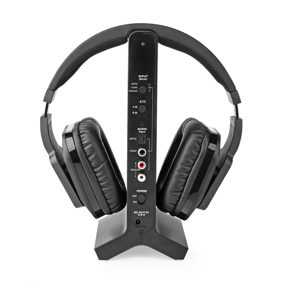 Wireless TV Headphones | RF | Over-Ear | Maximum battery play time: 8 hrs | 25 m | Digital Audio | Charging dock | Black