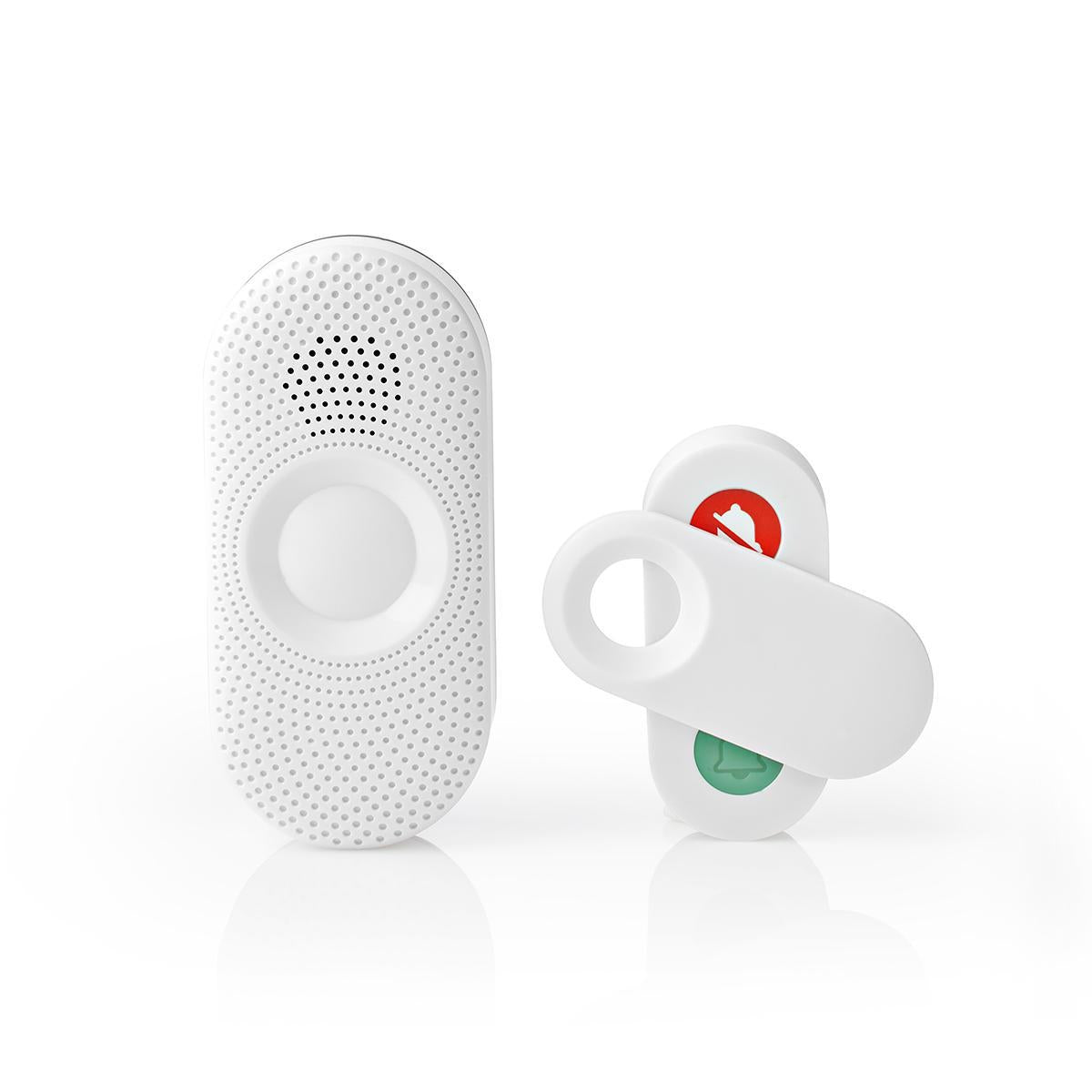 Wireless doorbell | Power adapter | 220 - 240 V AC 50 Hz | 1x CR2032 | Volume: 80 dB | Signal range: 300 m | IP44 | Adjustable volume | 36 Melodies | 1 Recipient | Grey/White