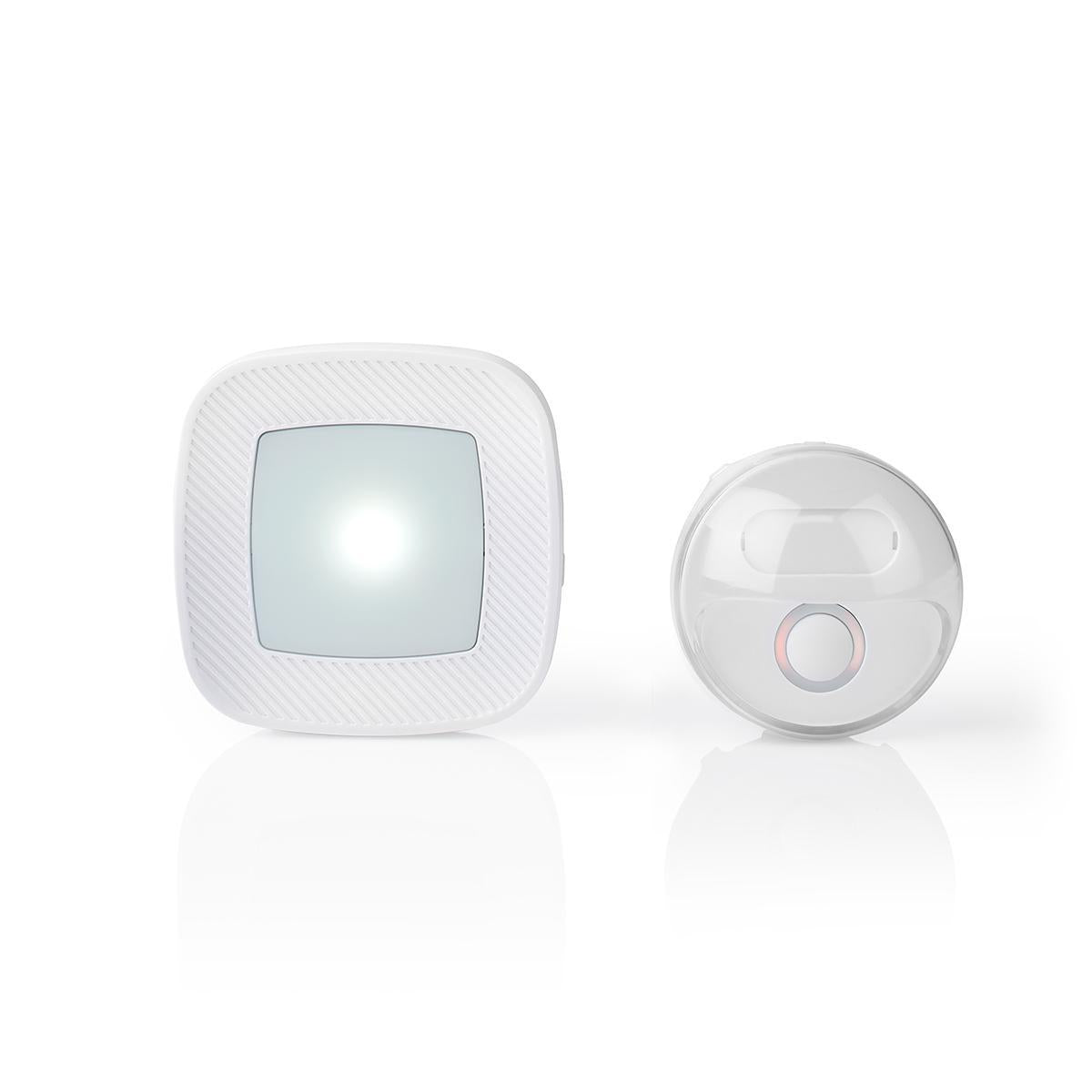 Wireless doorbell | Power adapter | 220 - 240 V AC 50 Hz | 1x CR2032 | Volume: 80 dB | Signal range: 300 m | IP44 | Adjustable volume | 36 Melodies | 1 Recipient | White