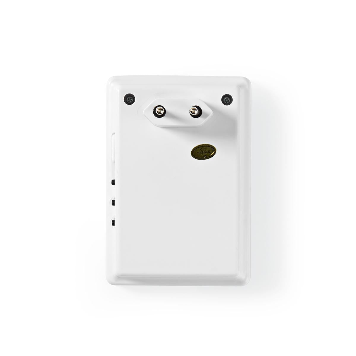 Wireless doorbell | Power adapter | 220 - 240 V AC 50 Hz | 1x CR2032 | Volume: 80 dB | Signal range: 300 m | IP44 | Adjustable volume | 36 Melodies | 1 Recipient | White