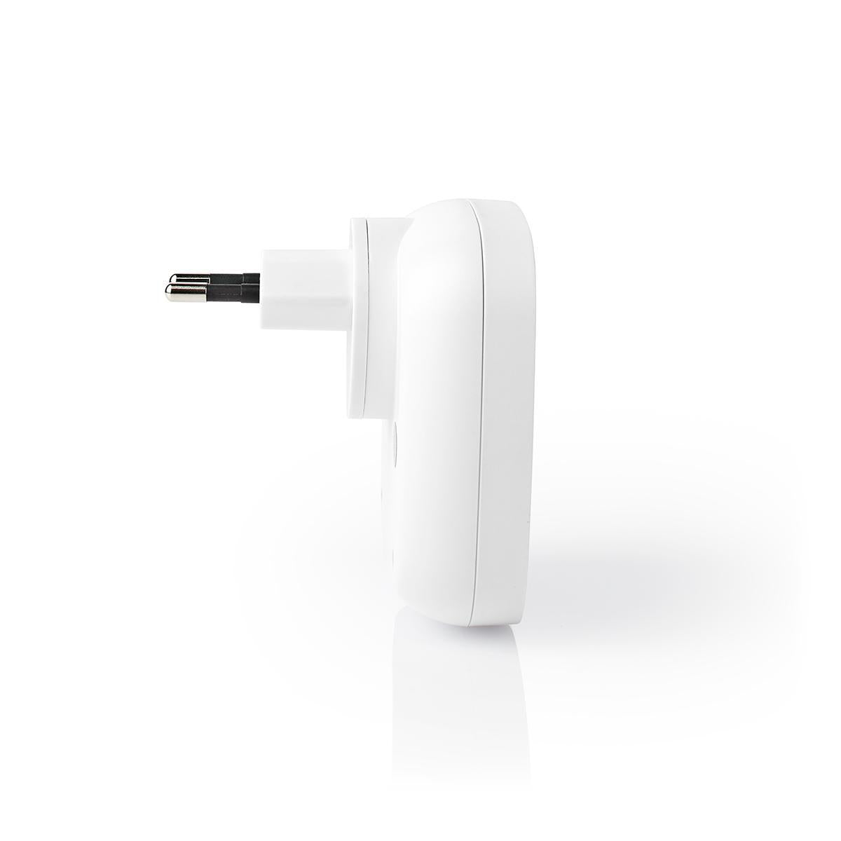 Wireless doorbell | Power adapter | 220 - 240 V AC 50 Hz | 1x CR2032 | Volume: 80 dB | Signal range: 300 m | IP44 | Adjustable volume | 36 Melodies | 1 Recipient | White