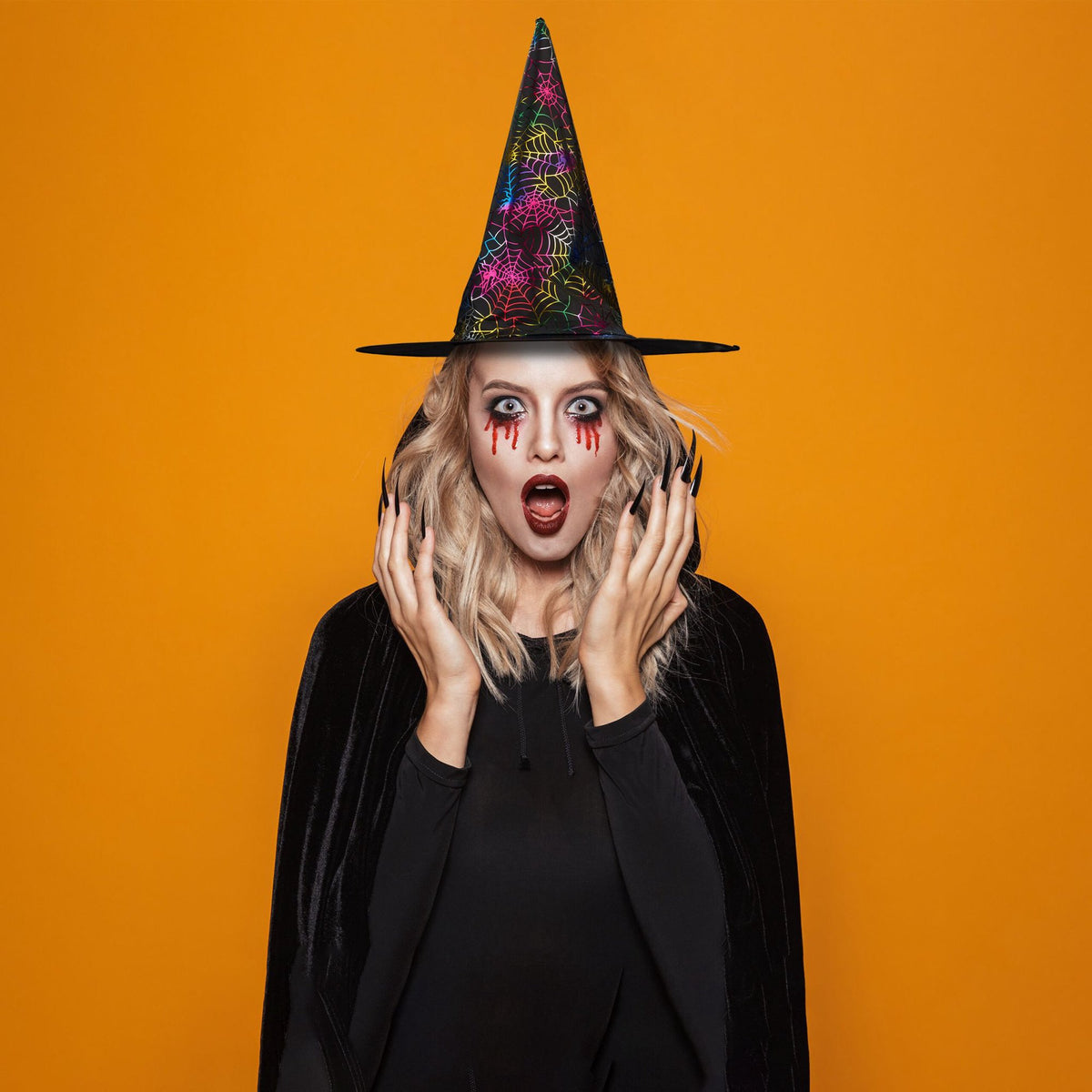 Witch's hat with cobwebs 6-pack