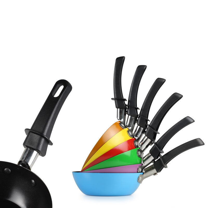 Wokset 6 colored pans