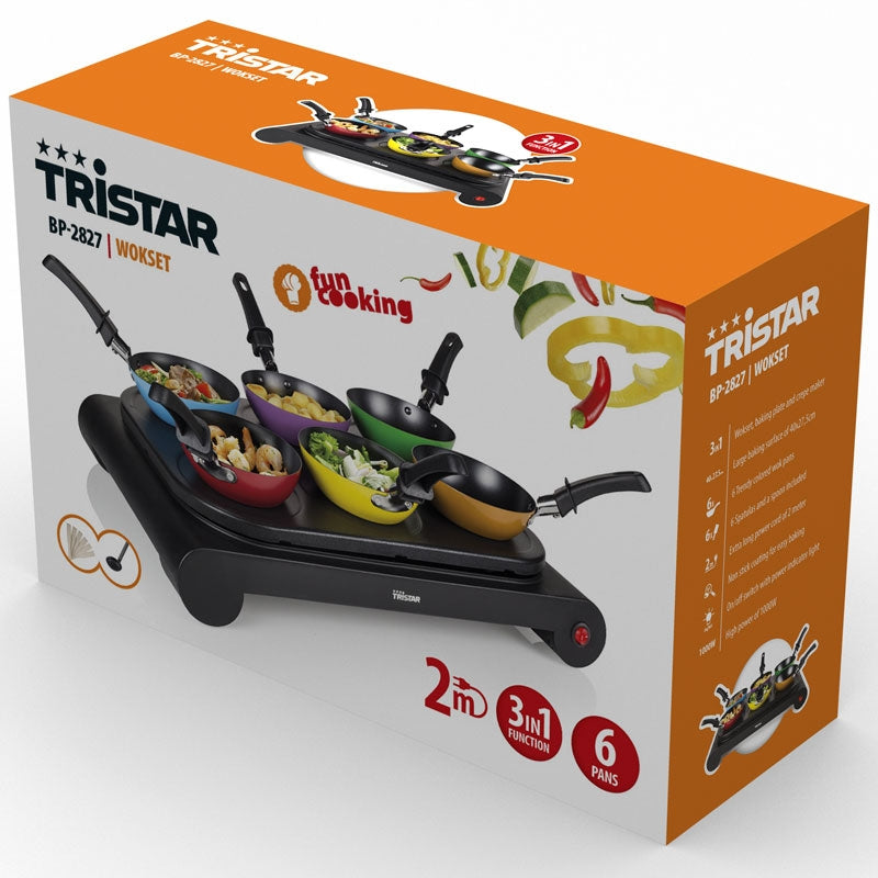 Wokset 6 colored pans