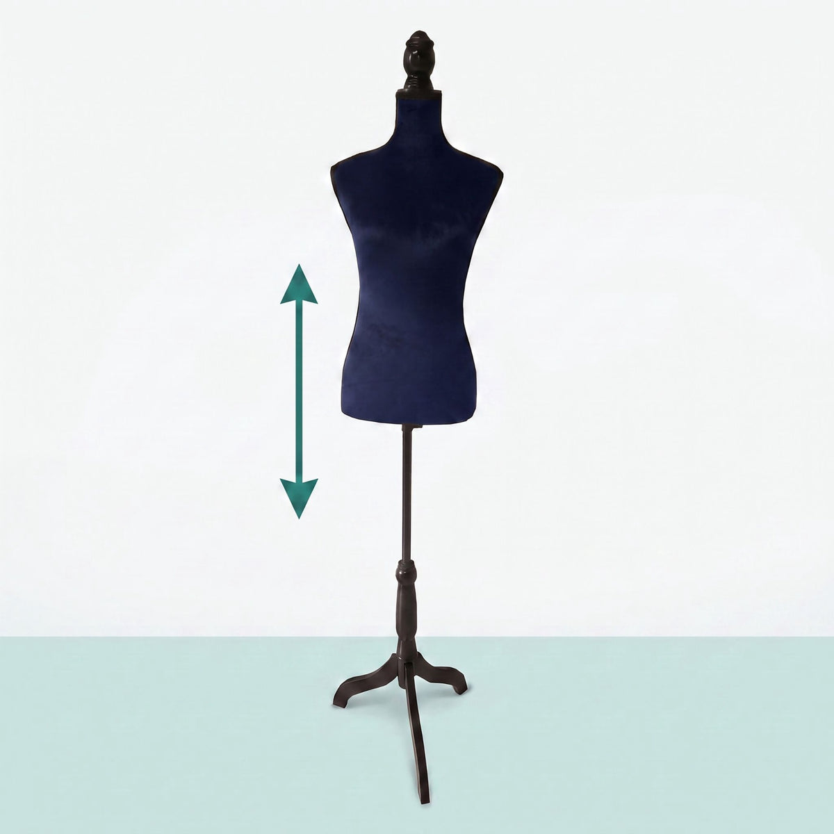 Women's Velvet Dress Form, Adjustable, Dark Blue