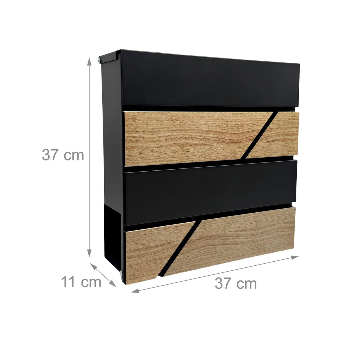 Wood-Effect Outdoor Letterbox with Newspaper Holder