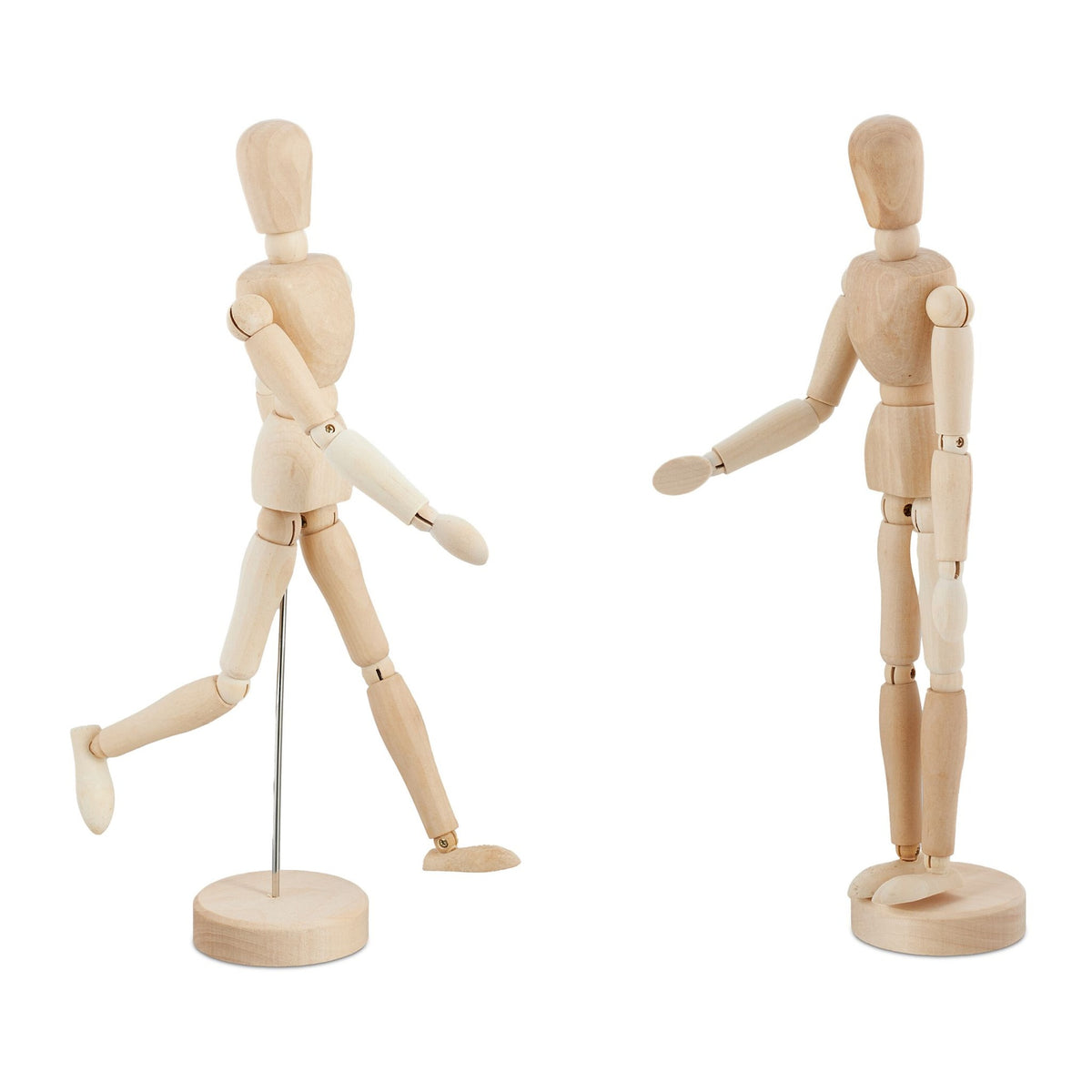 Wooden Articulated Mannequin Set, 30cm, 2-Pack
