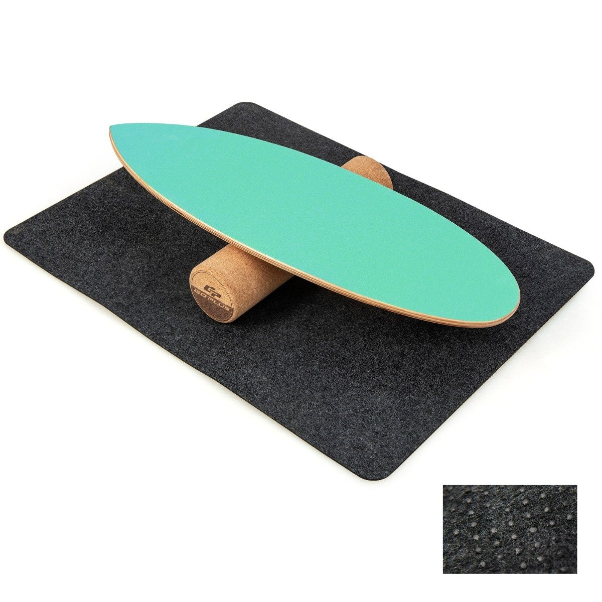 Wooden Balance Board Wobble Board with Wheel & Blanket 3-in-1 Balance Board Kit Green