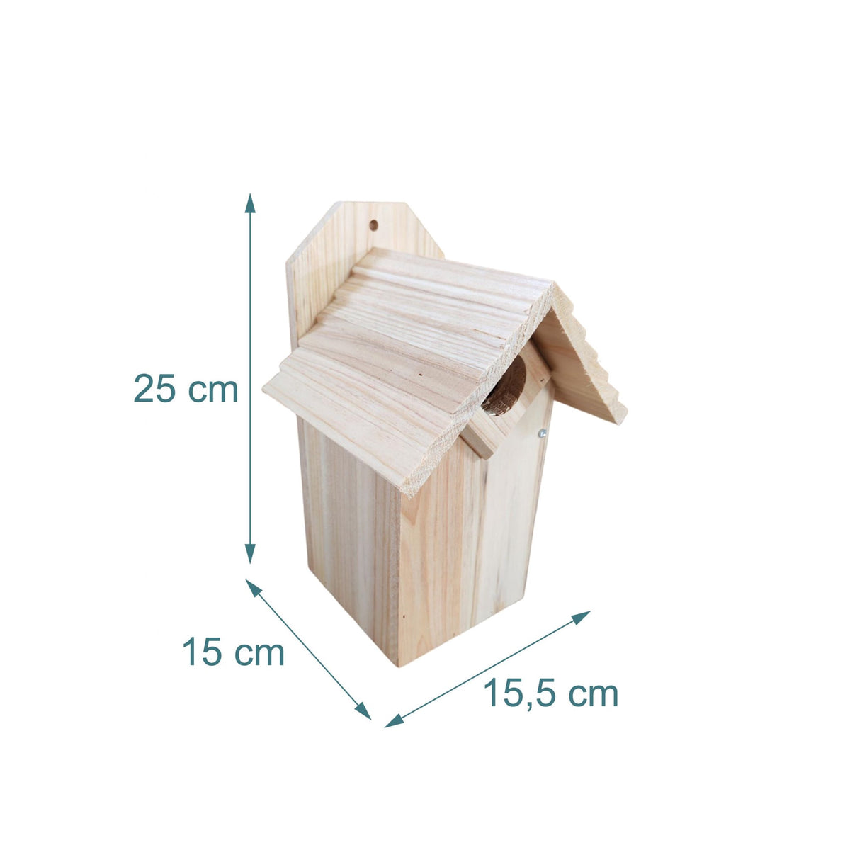Wooden Bird Nesting Box with Cleaning Flap