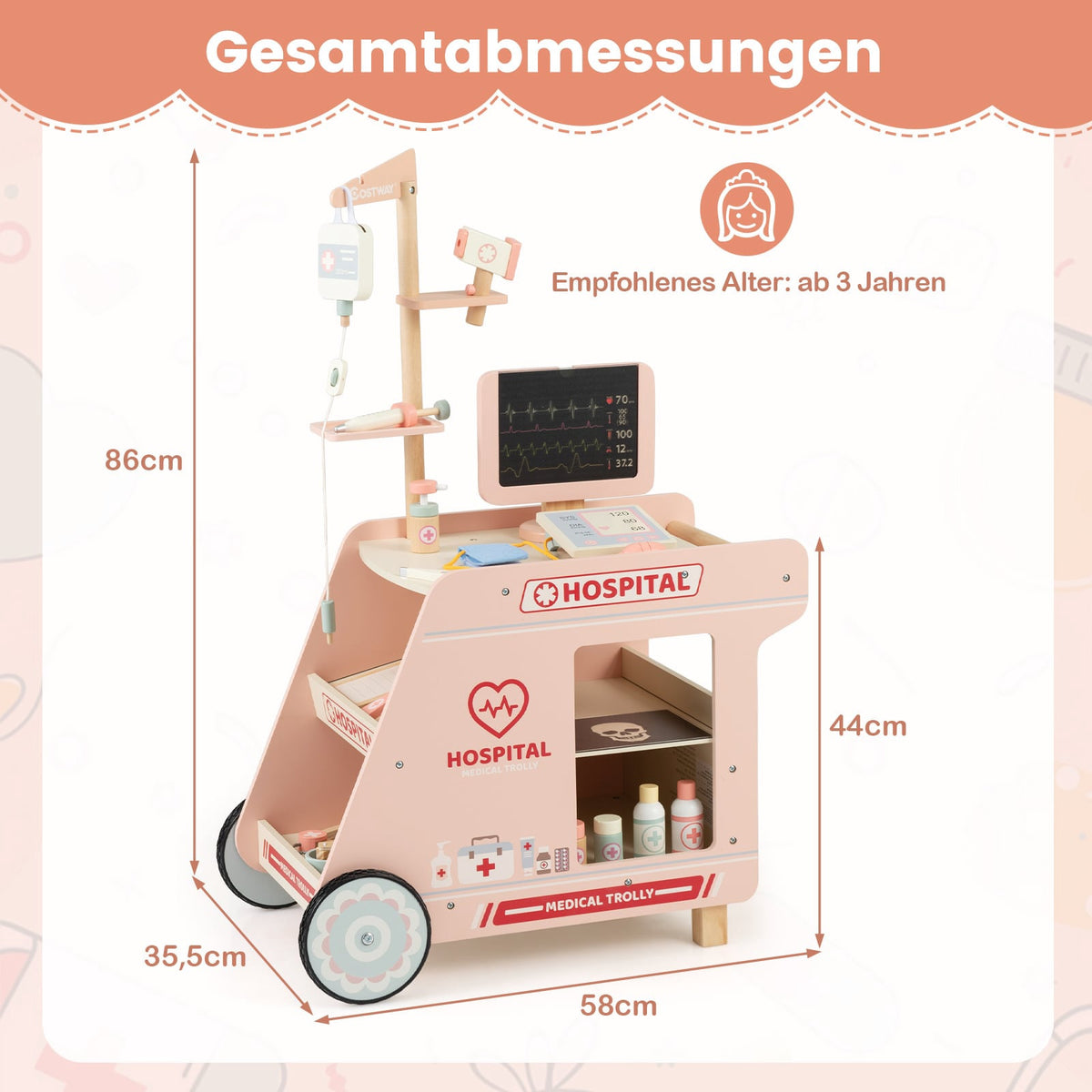 Wooden Doctor Playset with CT Machine & Accessories