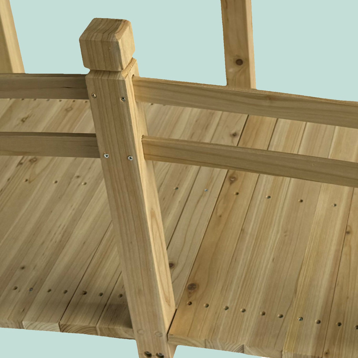 Wooden Garden Bridge – Arched Design, Weatherproof Fir