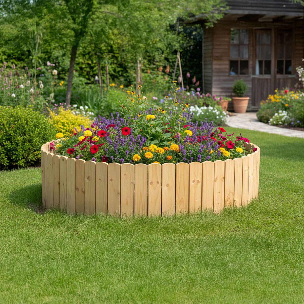 Wooden Garden Edging, Flexible and Weather-Resistant