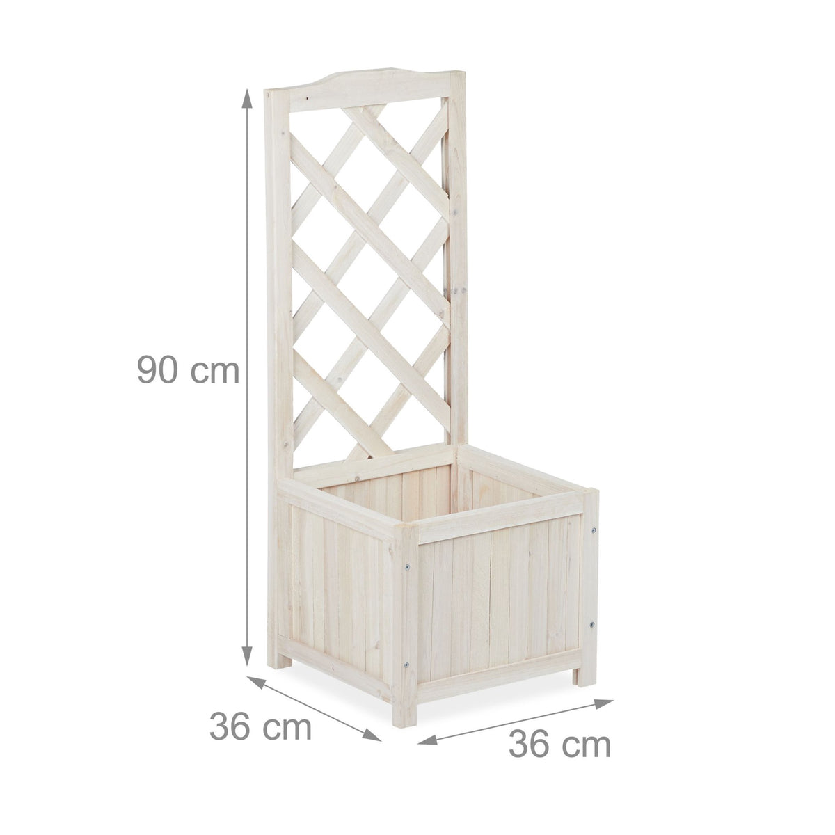Wooden Planter Box With Trellis, White – Climbing Plants