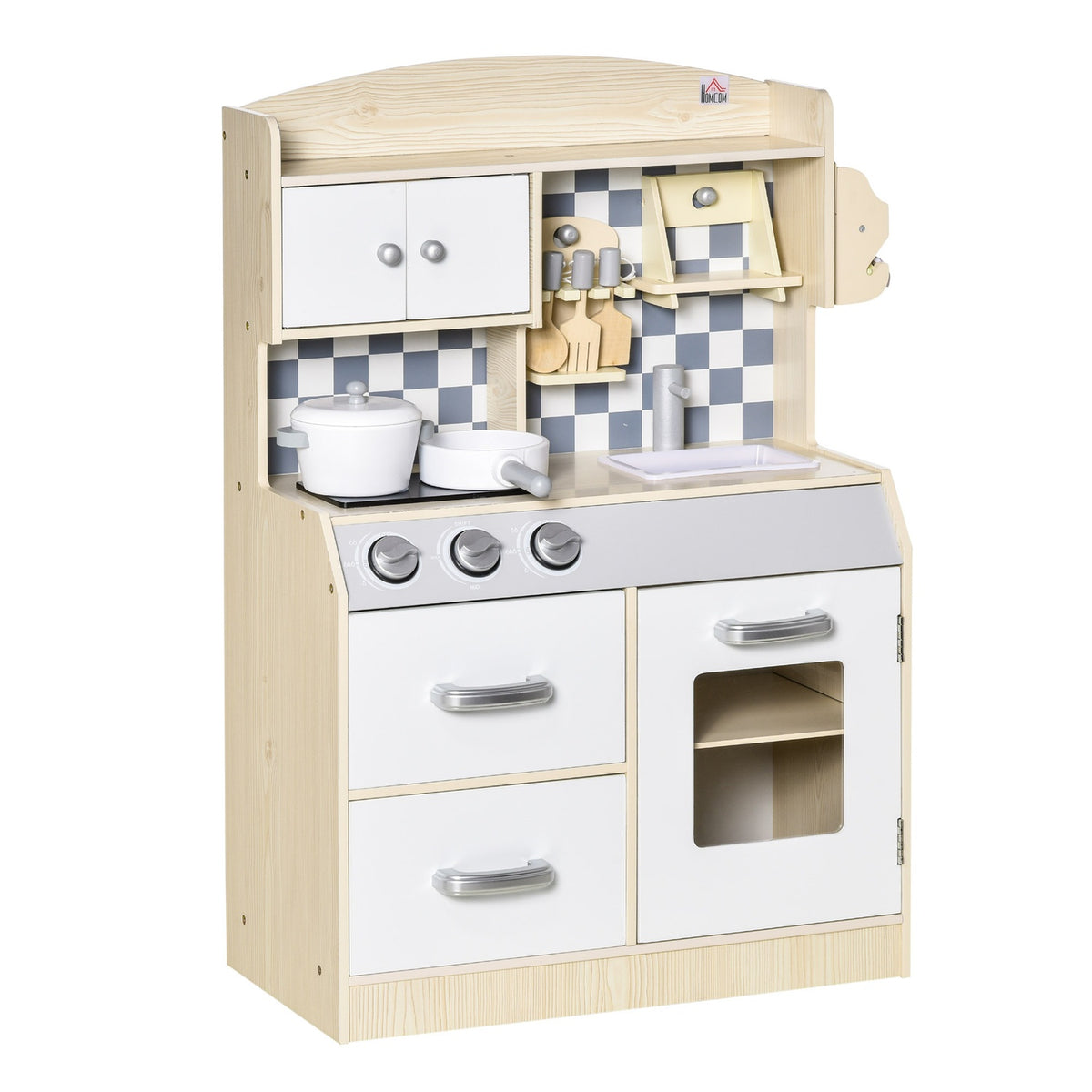 Wooden Play Kitchen For Children Kitchen Toy With Mist, Water Spray, Lights & Music, 3-6 Years
