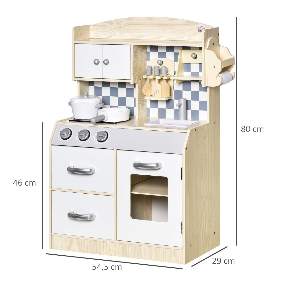 Wooden Play Kitchen For Children Kitchen Toy With Mist, Water Spray, Lights & Music, 3-6 Years