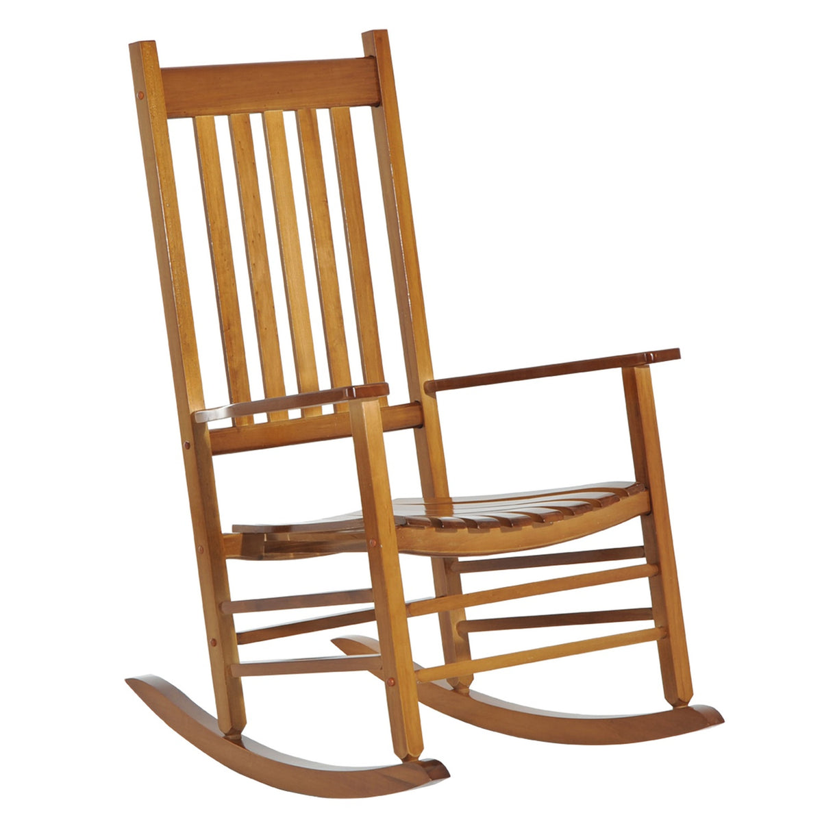 Wooden Rocking Chair With Armrest Swing Chair Relaxation Chair Garden Chair Natural 69 X 86 X 115 Cm
