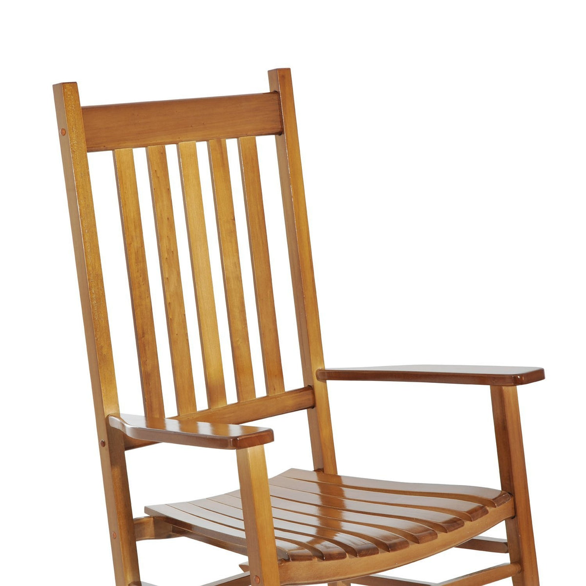 Wooden Rocking Chair With Armrest Swing Chair Relaxation Chair Garden Chair Natural 69 X 86 X 115 Cm