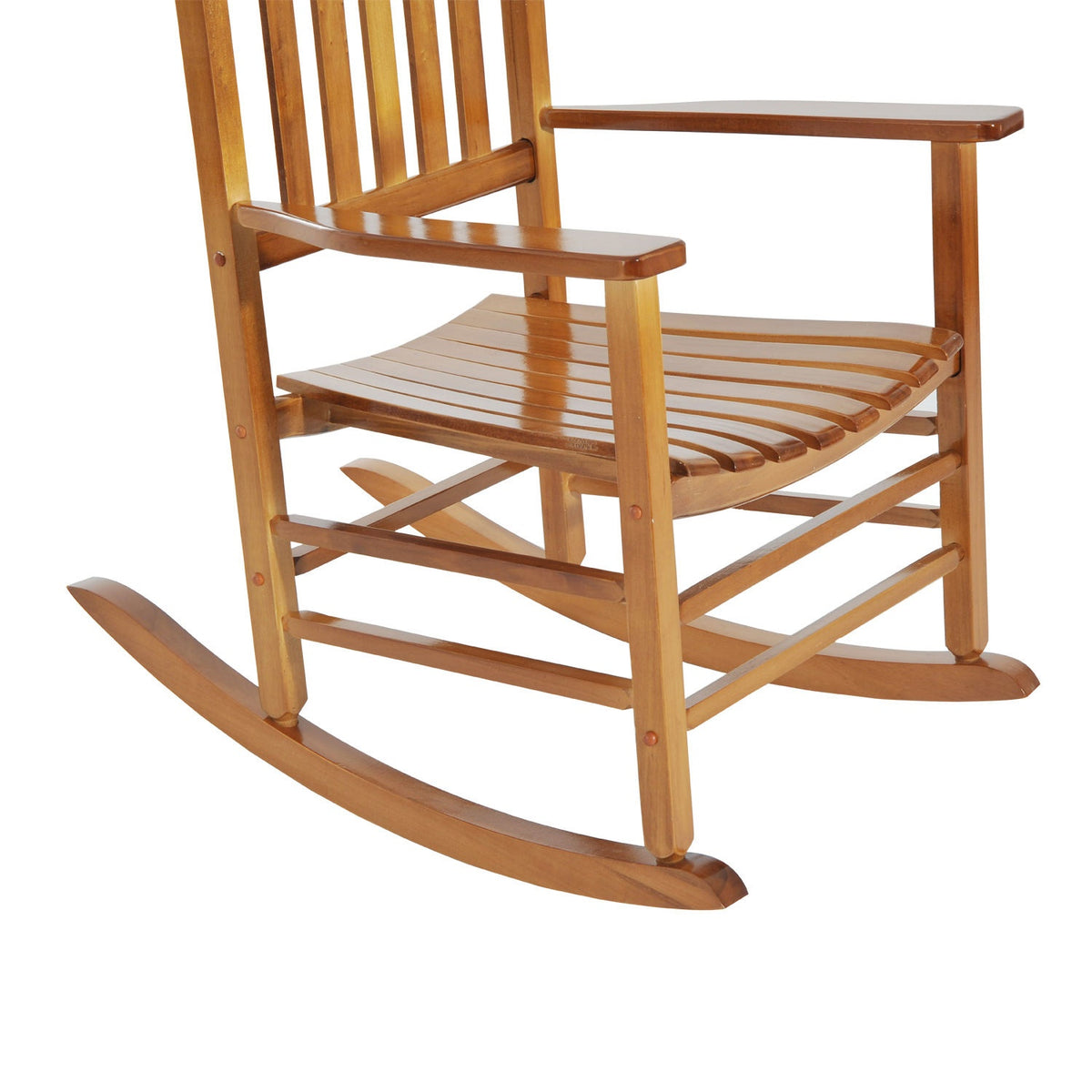 Wooden Rocking Chair With Armrest Swing Chair Relaxation Chair Garden Chair Natural 69 X 86 X 115 Cm