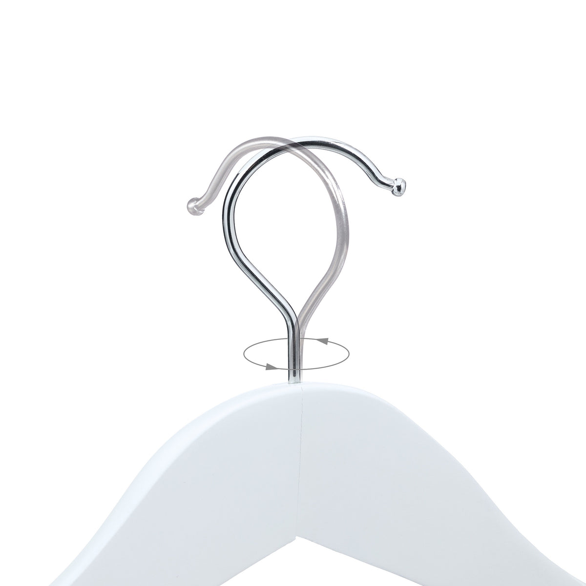 Wooden Suit Hangers, Set of 5, 360° Swivel Hooks