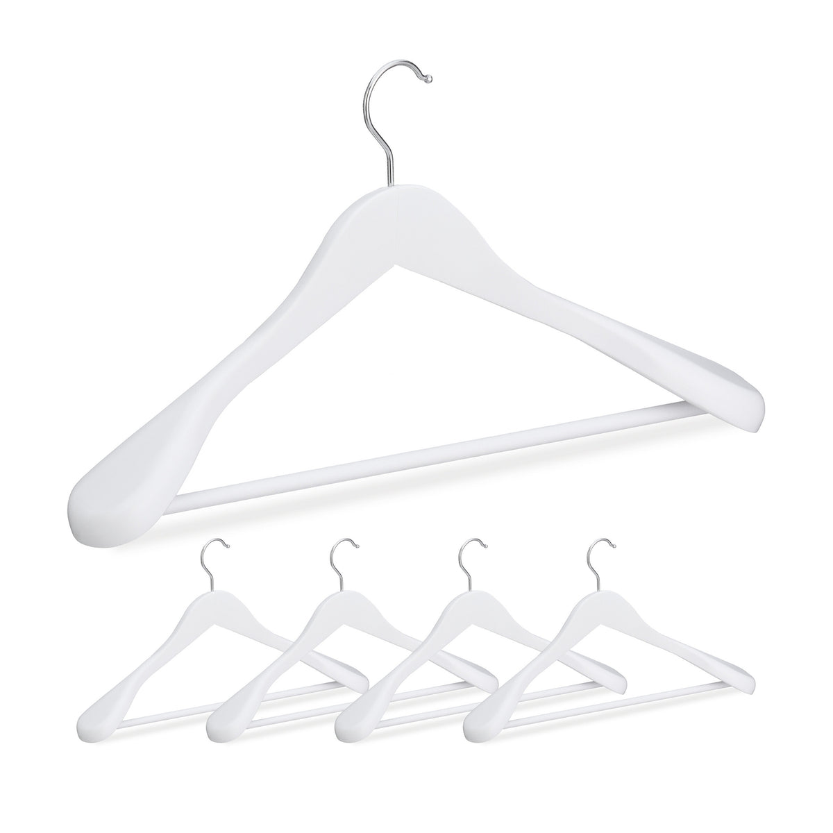 Wooden Suit Hangers, Set of 5, 360° Swivel Hooks