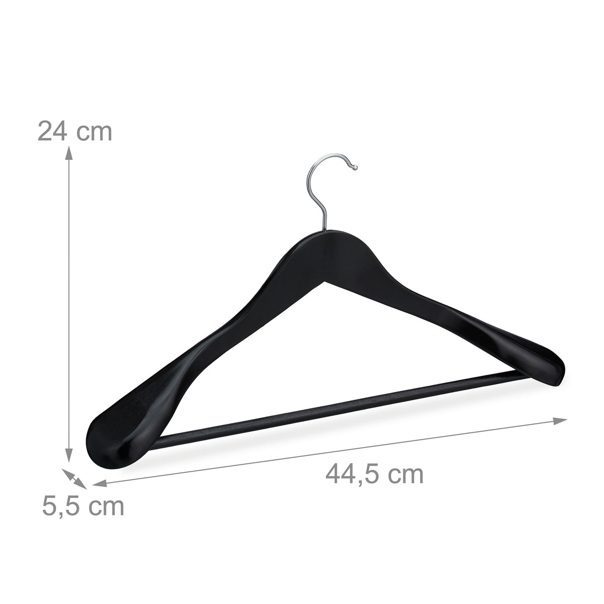 Wooden Suit Hangers, Set of 5, 360° Swivel Hooks