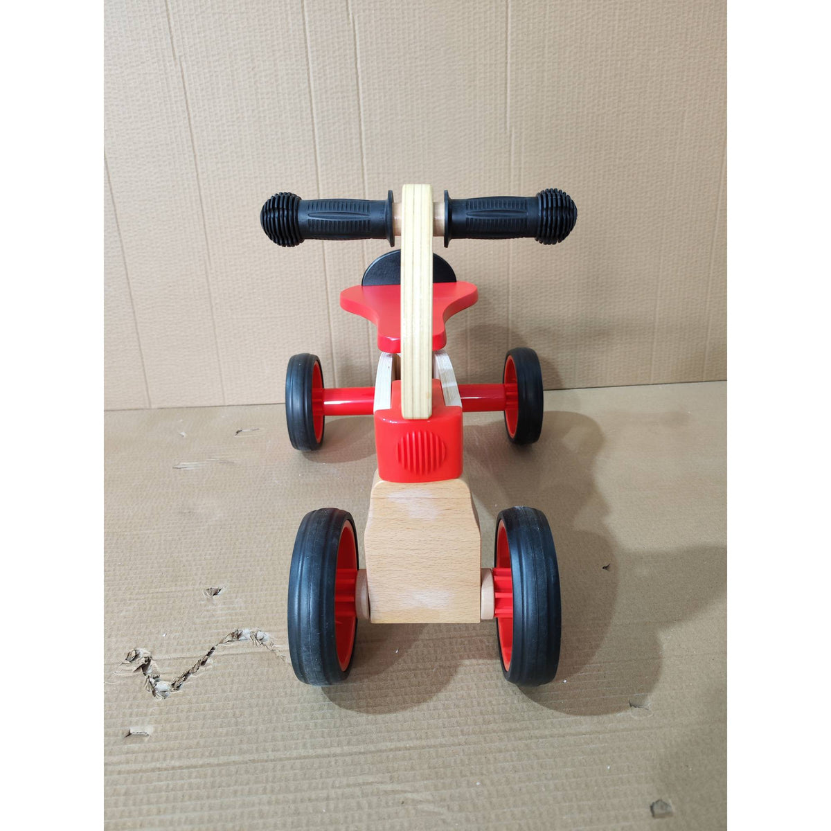 Wooden Toddler Ride-On Car, Red, EVA Wheels, Ages 2-3