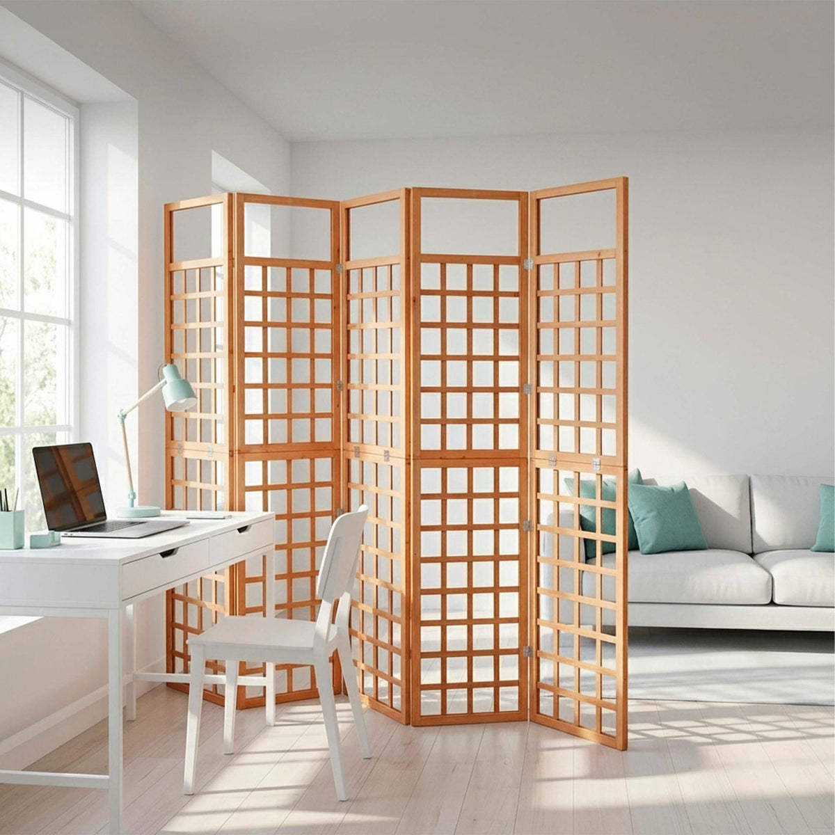 Wooden Trellis Screen, Medium, Brown Fir, 4 Panels
