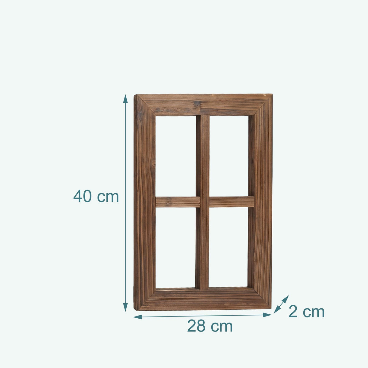 Wooden Window Decor Set, Rustic Faux Frames, 2 Pack