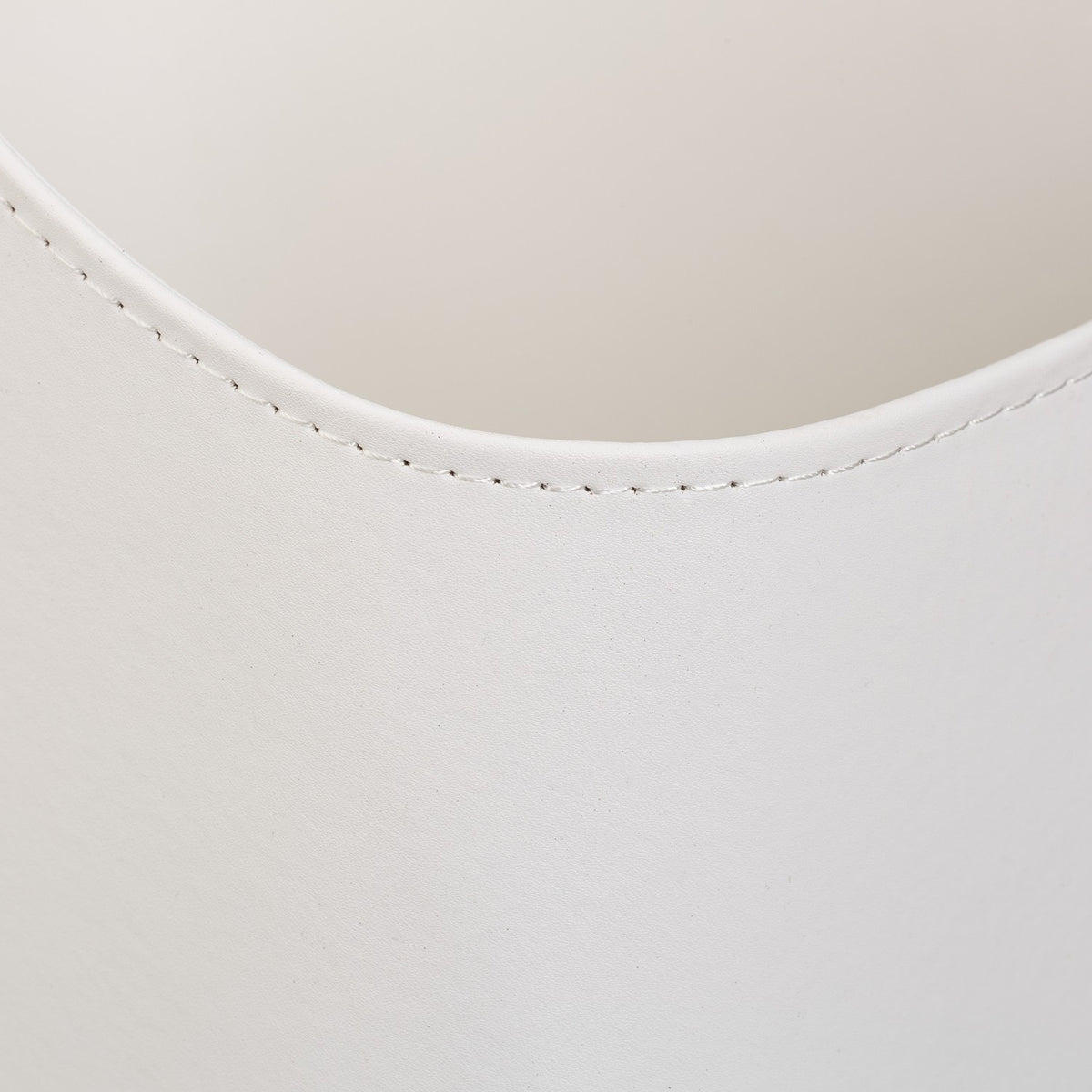Wooden basket Imitation leather Cream White