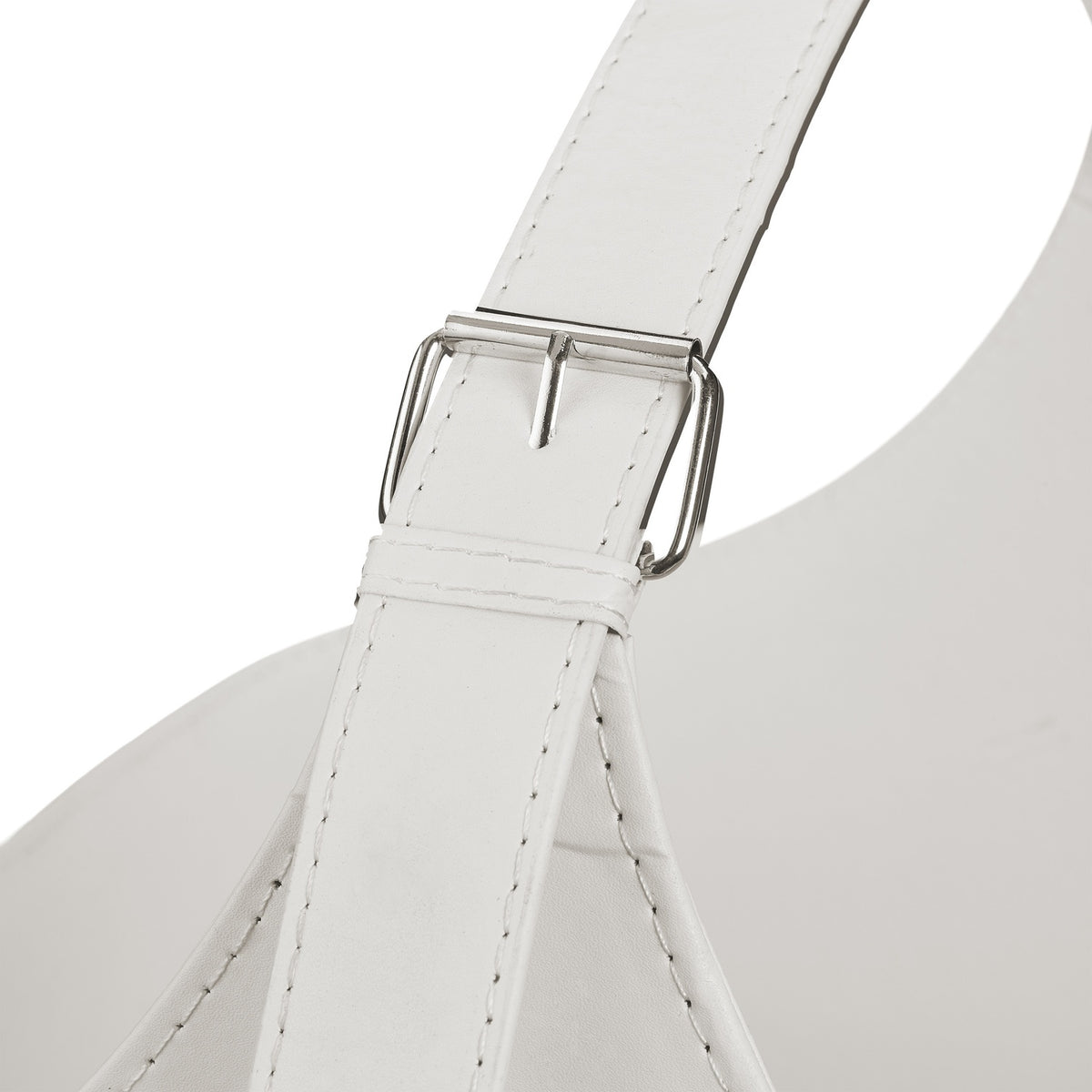 Wooden basket Imitation leather Cream White