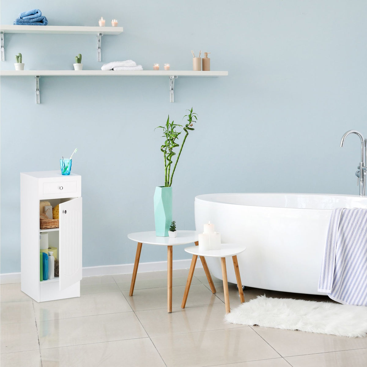 Wooden bathroom cabinet