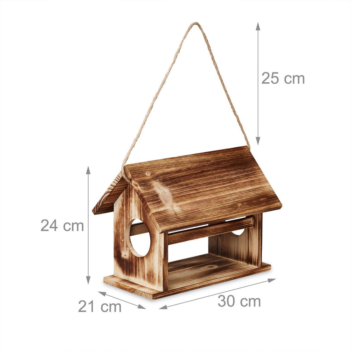 Wooden bird feeder