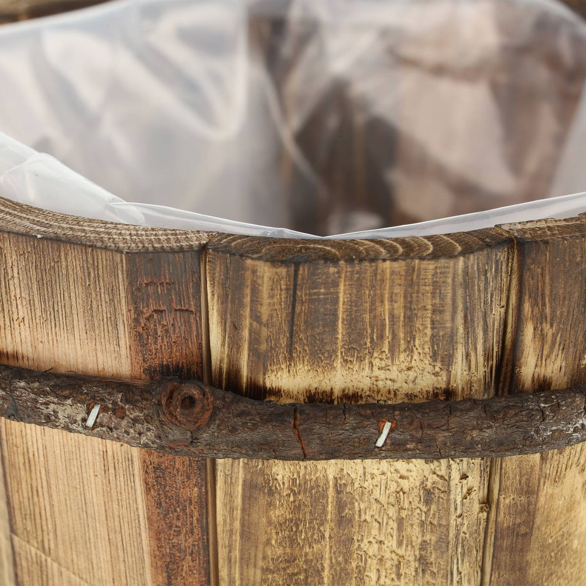 Wooden buckets - set of 3