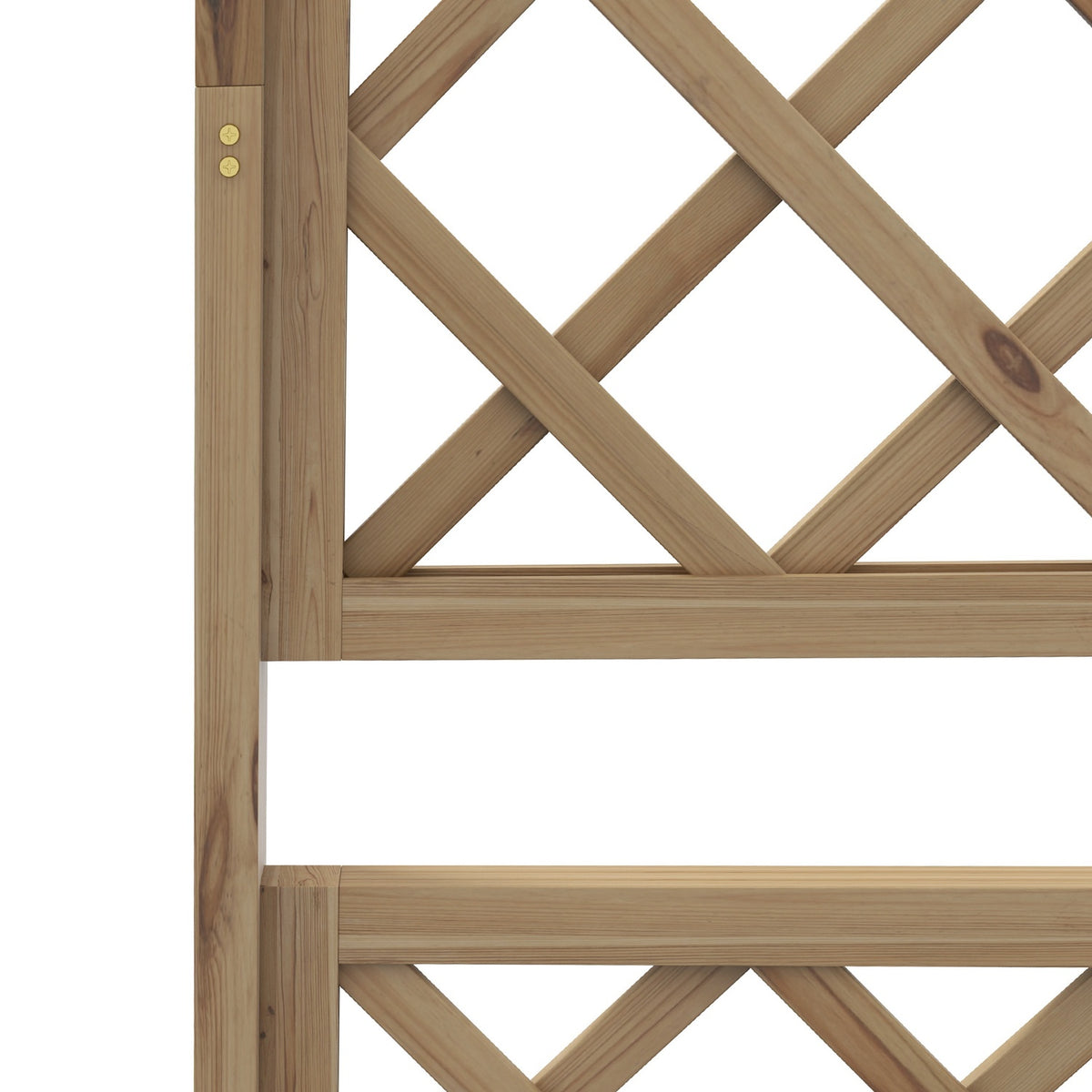 Wooden raised bed, garden bed with roof, plant bed with trellis for climbing plants, cold frame for garden, balcony, 160 x 55 x 183 cm natural wood