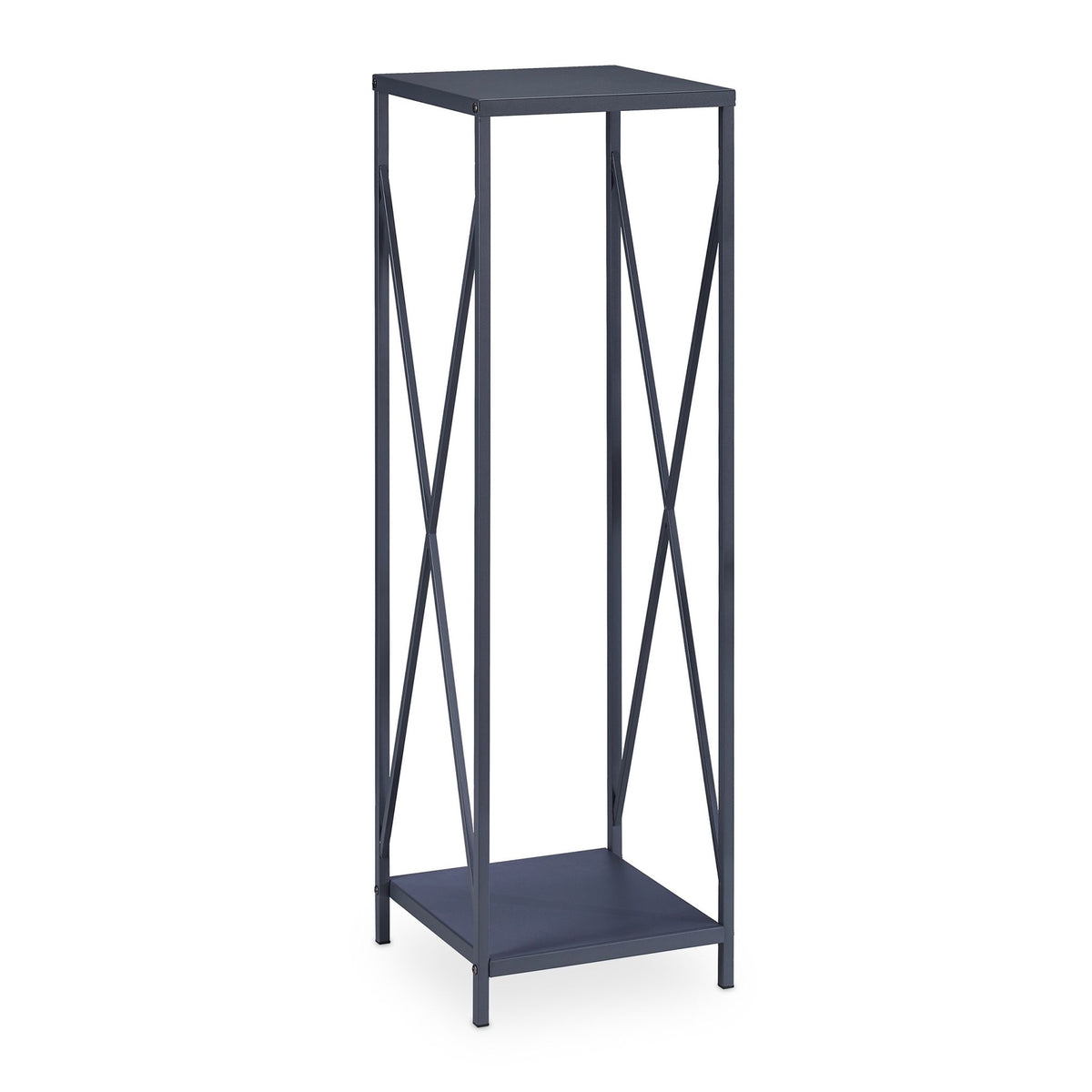 Wood shelf in gray metal