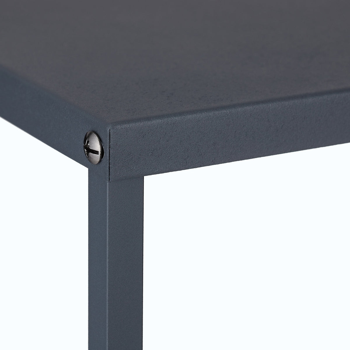 Wood shelf in gray steel