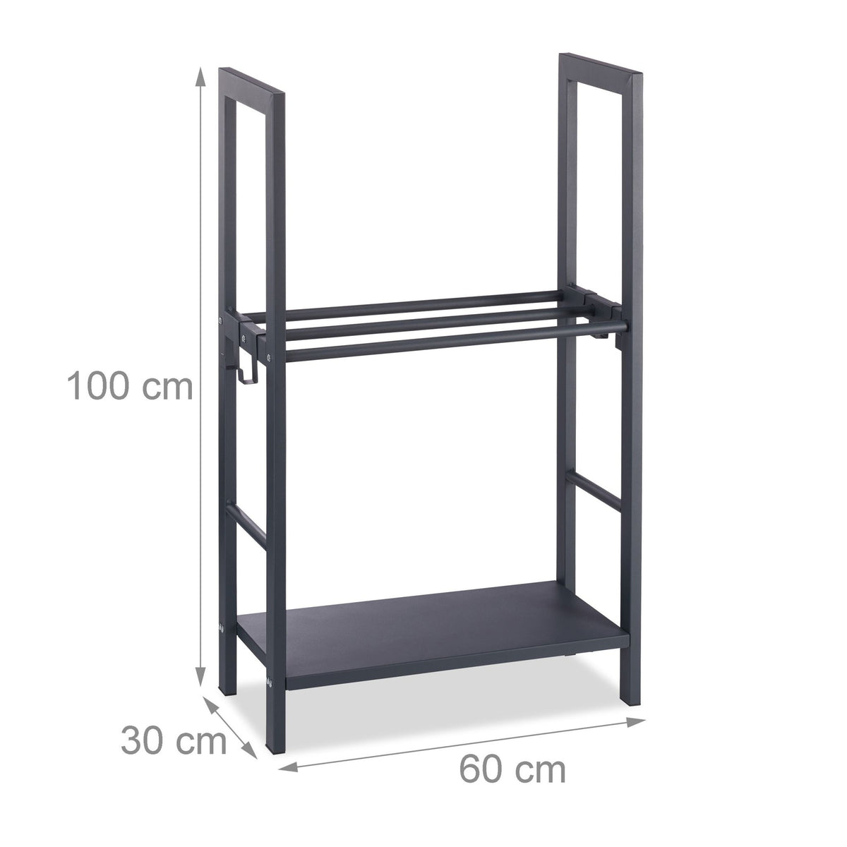Wood stand with 2 shelves