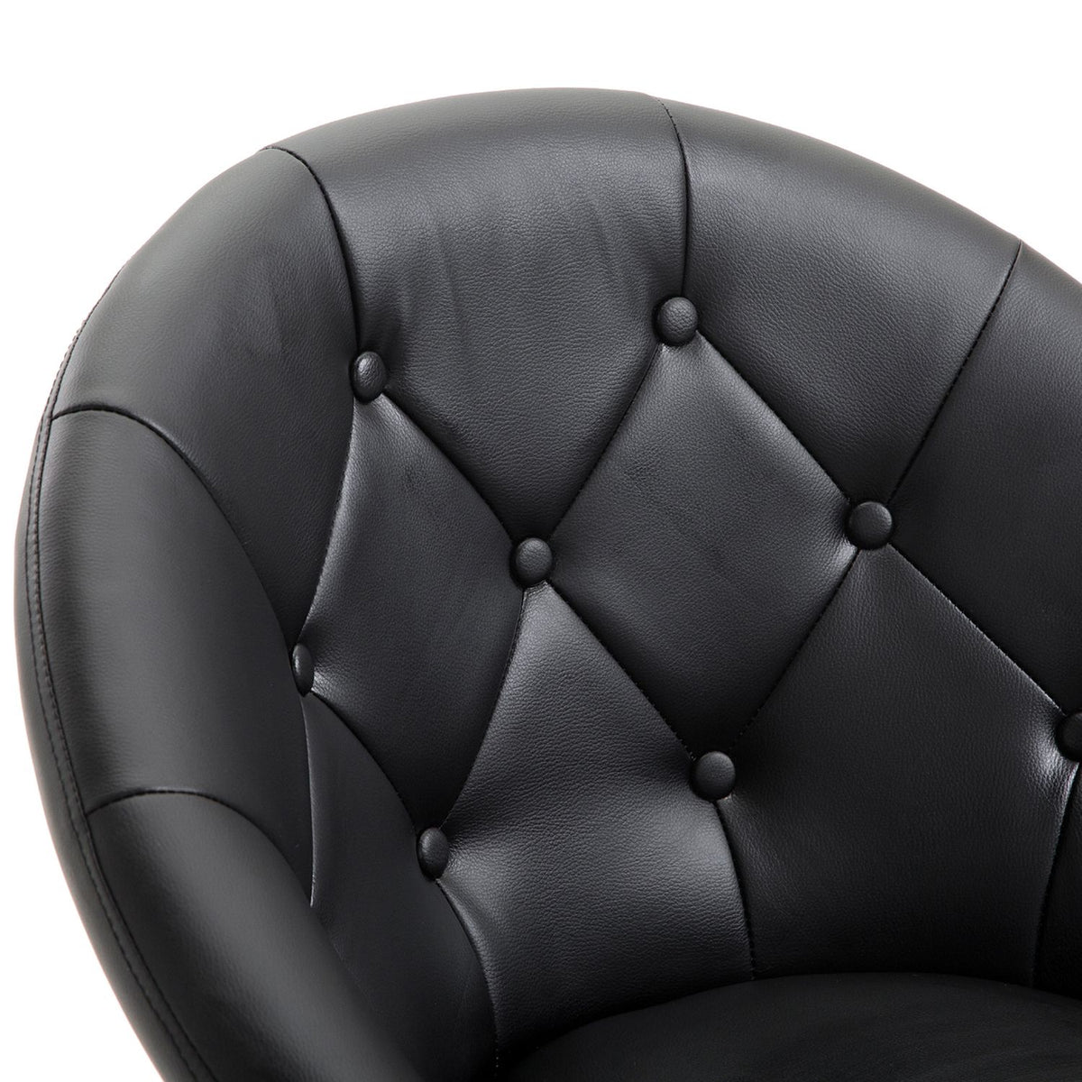Work Stool Height Adjustable Swivel Chair, Office Chair, Pu & Steel, Black/White, 59X71X78-90Cm