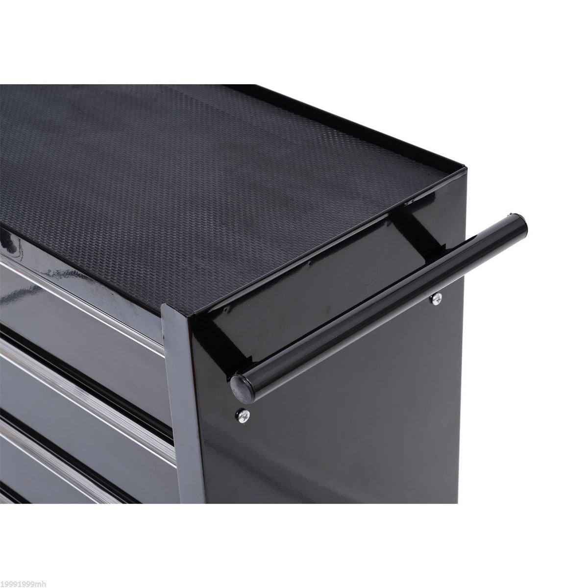 Workshop trolley, empty, tool trolley, lockable with 5 drawers, 2 keys, anti-slip mats, tool cabinet with handle, black