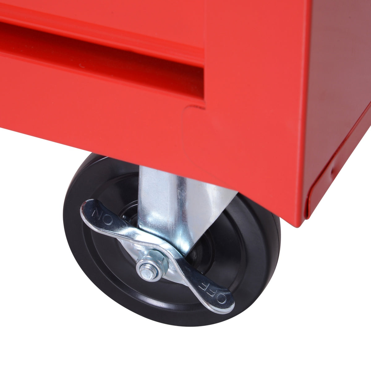 Workshop trolley with wheels, tool trolley with 7 drawers, lockable assembly trolley with parking brake, mobile trolley, max. load 150kg, steel, red